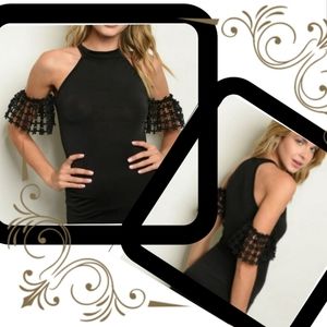 CLOSING New Black Cold Shoulder Top